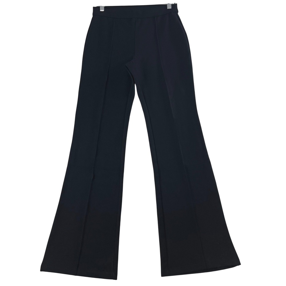 Jason‎ Wu Black Ponte Knit Front Seam Flare Leg Pull On Pants Size Small